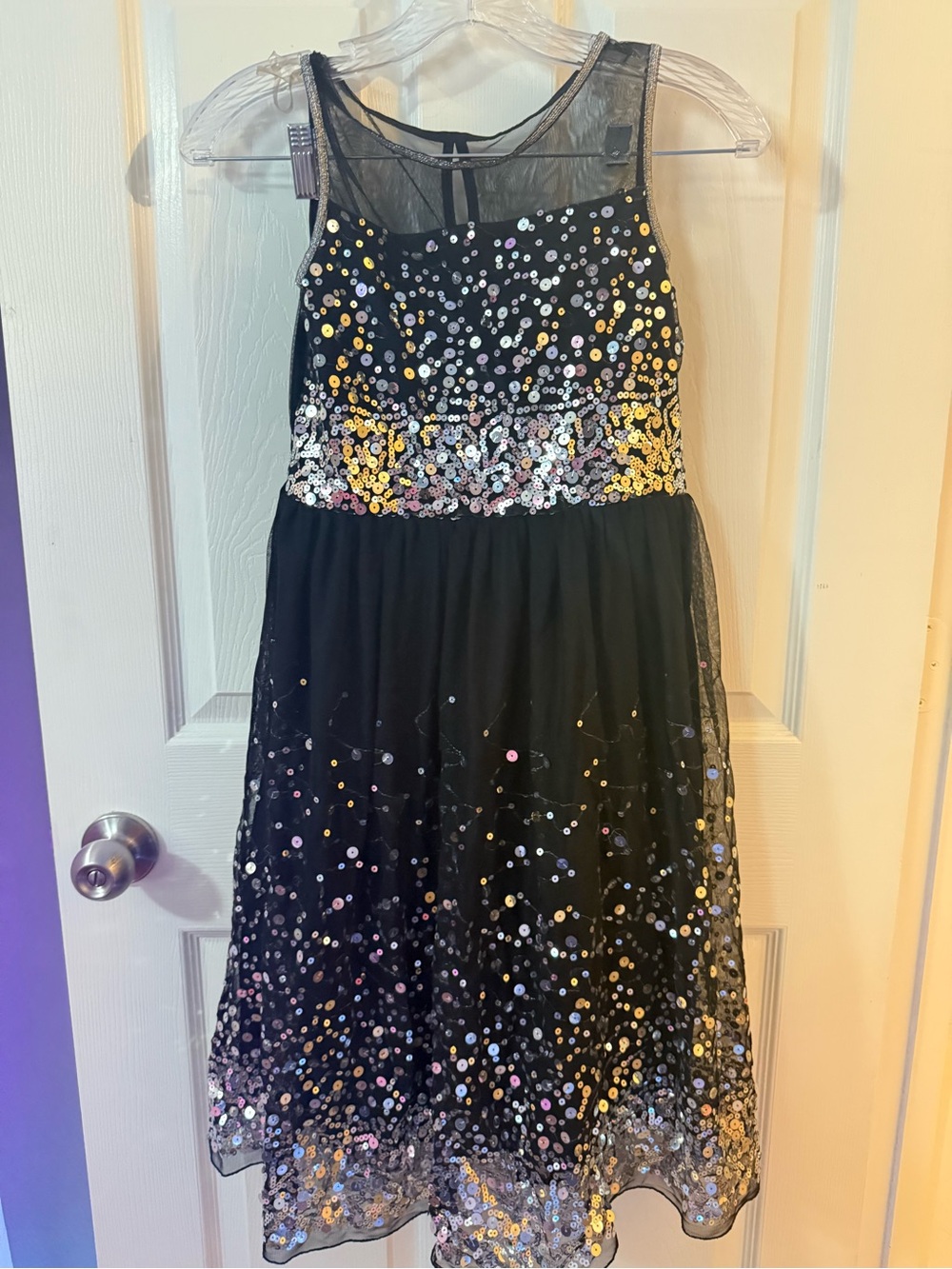 Speechless Black Sequin A-Line Dress